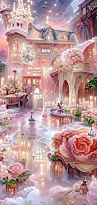 This enchanting phone live wallpaper fills your device with a stunning array of flowers and candles