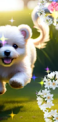 Flower Dog Light Live Wallpaper