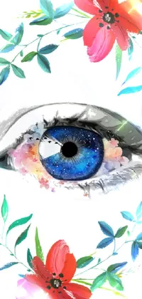 Flower Eyebrow Eye Live Wallpaper