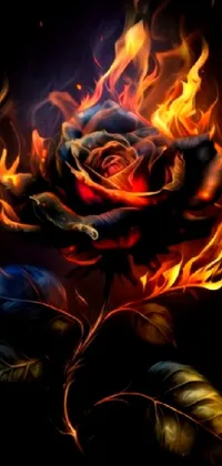 Flower Flame Art Live Wallpaper