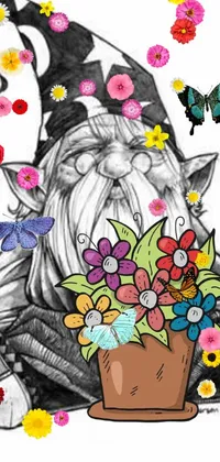 Flower Gesture Cartoon Live Wallpaper