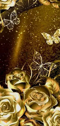 Flower Gold Light Live Wallpaper