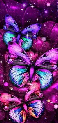 Flower Insect Purple Live Wallpaper