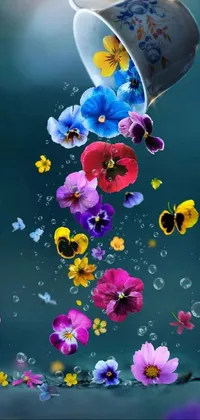 Flower Light Blue Live Wallpaper
