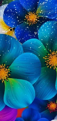 Flower Liquid Blue Live Wallpaper