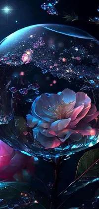 Flower Liquid Mirror Live Wallpaper