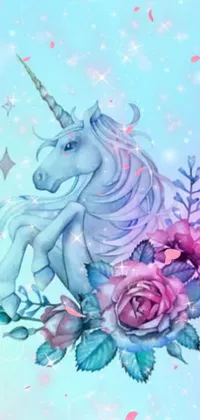 Flower Liquid Unicorn Live Wallpaper