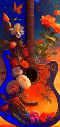 Flower Musical Instrument Art Paint Live Wallpaper
