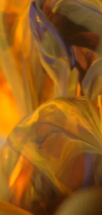 This mesmerizing phone live wallpaper features a stunning close up of yellow flowers depicted in digital art with a dreamy, ethereal quality