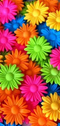 Brighten up your phone screen with this stunning live wallpaper of plastic flowers