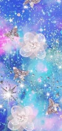 Enjoy a captivating live wallpaper for your mobile device with a stunning digital art design of sparkling stars in the sky