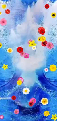 Flower Painting Cloud Live Wallpaper
