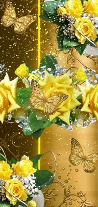 Flower Petal Gold Live Wallpaper