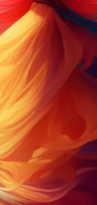 Elevate your phone's display with this stunning live wallpaper featuring a digital painting of a woman's hair blowing in the wind