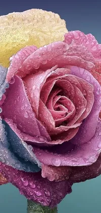 Bring the splendor of nature to your phone screen with this exquisite live wallpaper featuring pastel roses with water droplets