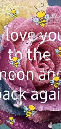 Express your love with the "I Love You to the Moon and Back Again" live wallpaper featuring a beautiful moon surrounded by stars and a heartfelt message