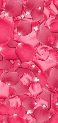 Looking for a stunning phone wallpaper? Look no further! This close-up digital rendering features lush, red rose petals with a pink, floral patterned background