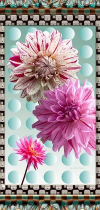 Get mesmerized by this phone live wallpaper featuring two vibrant dahlias in a picture frame