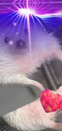 This phone live wallpaper features a whimsical illustration of a hedgehog sitting comfortably in the back seat of a car, glowing with a silver light