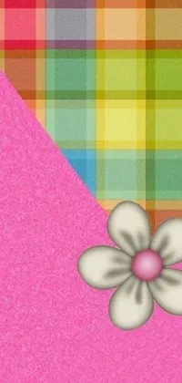 This phone live wallpaper features a close-up view of a pink envelope decorated with flower motifs in digital art style