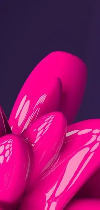This live phone wallpaper features a bunch of pink balloons resting on top of a table, with abstract neon shapes and lacquered finish adding a modern touch