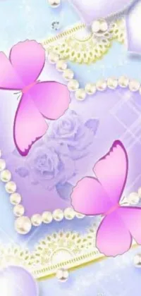 Looking for a romantic and cheerful live wallpaper for your phone? Check out this Pink Hearts and Lilac Garden wallpaper