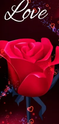 Looking for a romantic live wallpaper for your phone? Check out this stunning red rose with the word "love" on it! This digital art creation is trending on CG Society and is the perfect addition to your phone's background image