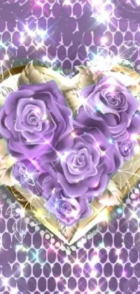 Get mesmerized by the stunning "purple rose heart" phone live wallpaper