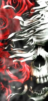 cool skull and roses wallpapers