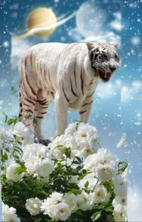 Flower Plant Bengal Tiger Live Wallpaper