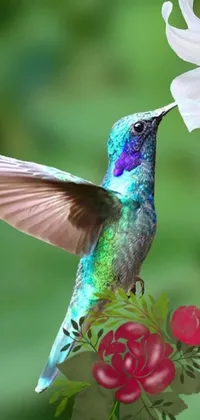 Bring the charm of nature to your phone with the beautiful Hummingbird Live Wallpaper