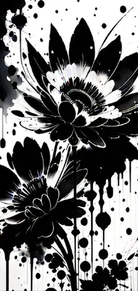 Flower Plant Black Live Wallpaper