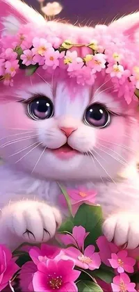 Flower Plant Cat Live Wallpaper