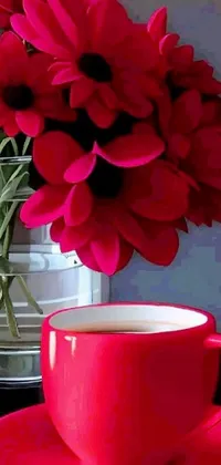 Flower Plant Coffee Cup Live Wallpaper