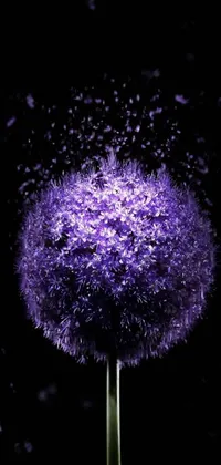 Looking for an amazing live wallpaper for your phone? Check out this beautiful purple flower sitting on top of a green stem! Made with stunning digital art, this wallpaper by George Aleef features a glowing dandelion seed storm with super slowmotion effects that will take your breath away
