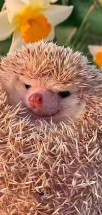 Get ready to add a touch of whimsy and nature to your phone with this delightful hedgehog live wallpaper