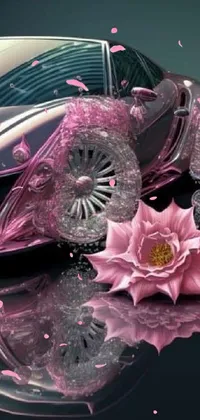 Add elegance to your phone with a stunning pink car wallpaper