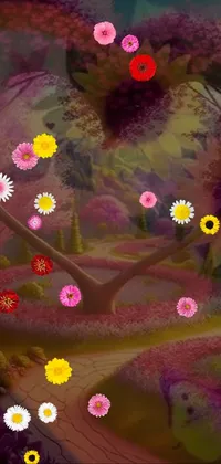 This live wallpaper features a bunch of floating flowers in a graceful vortex of plum petals with touch interactions and customizable options