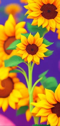 Get this beautiful yellow sunflower live wallpaper for your phone and bring a touch of nature and art to your digital device