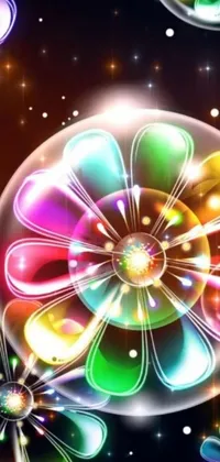 Transform your phone's home screen with a stunning, flower-packed, live wallpaper - think Bruce Munro meets psychedelic and pixabay artwork