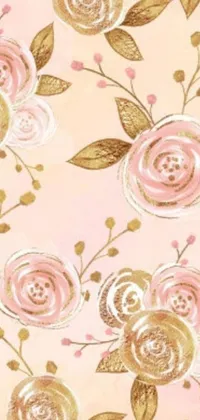 This pink floral phone live wallpaper by Lena Alexander boasts a beautiful flower pattern on a soft pastel background