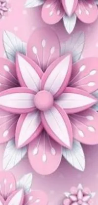 Looking for an eye-catching live wallpaper that makes your phone look amazing? Look no further than this charming design featuring pink flowers on a matching background! Created by Luis Miranda using digital art and paper quilling techniques, this wallpaper presents a close-up view of intricately detailed pink flowers, guaranteed to impress the viewer