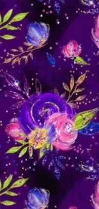 This phone live wallpaper features a gorgeous flower pattern against a beautiful purple background