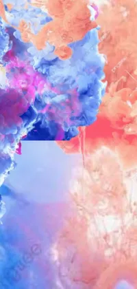Brighten up your phone screen with this colorful phone live wallpaper featuring a group of clouds arranged in a unique and metaphysical style