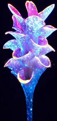 This glowing flower phone live wallpaper is a beautiful raytraced image that brings a pop of color to your device