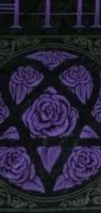 Enjoy a stunning phone live wallpaper with this gothic art design featuring a purple rose resting on the cover of a vintage book