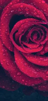 Looking for a stunning nature-inspired live wallpaper for your phone? Look no further than this beautiful red rose live wallpaper with water droplets! This 4k wallpaper is heavily detailed with a dark blue and red color scheme that make the rose petals stand out
