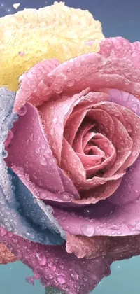 Upgrade your phone screen with this stunning live wallpaper! Featuring a colorized close-up of a flower with delicate droplets, this highly detailed image is sure to impress