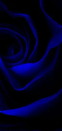 This phone live wallpaper features a stunning digital rendering of a blue rose set against a black background