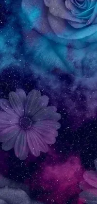 This phone live wallpaper showcases a vibrant image of colorful flowers next to each other